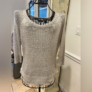 Sequin sweater with chiffon hem